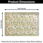 Polyester Floral Mist Carpet for Bedroom (5x7 Feet, Multicolor)