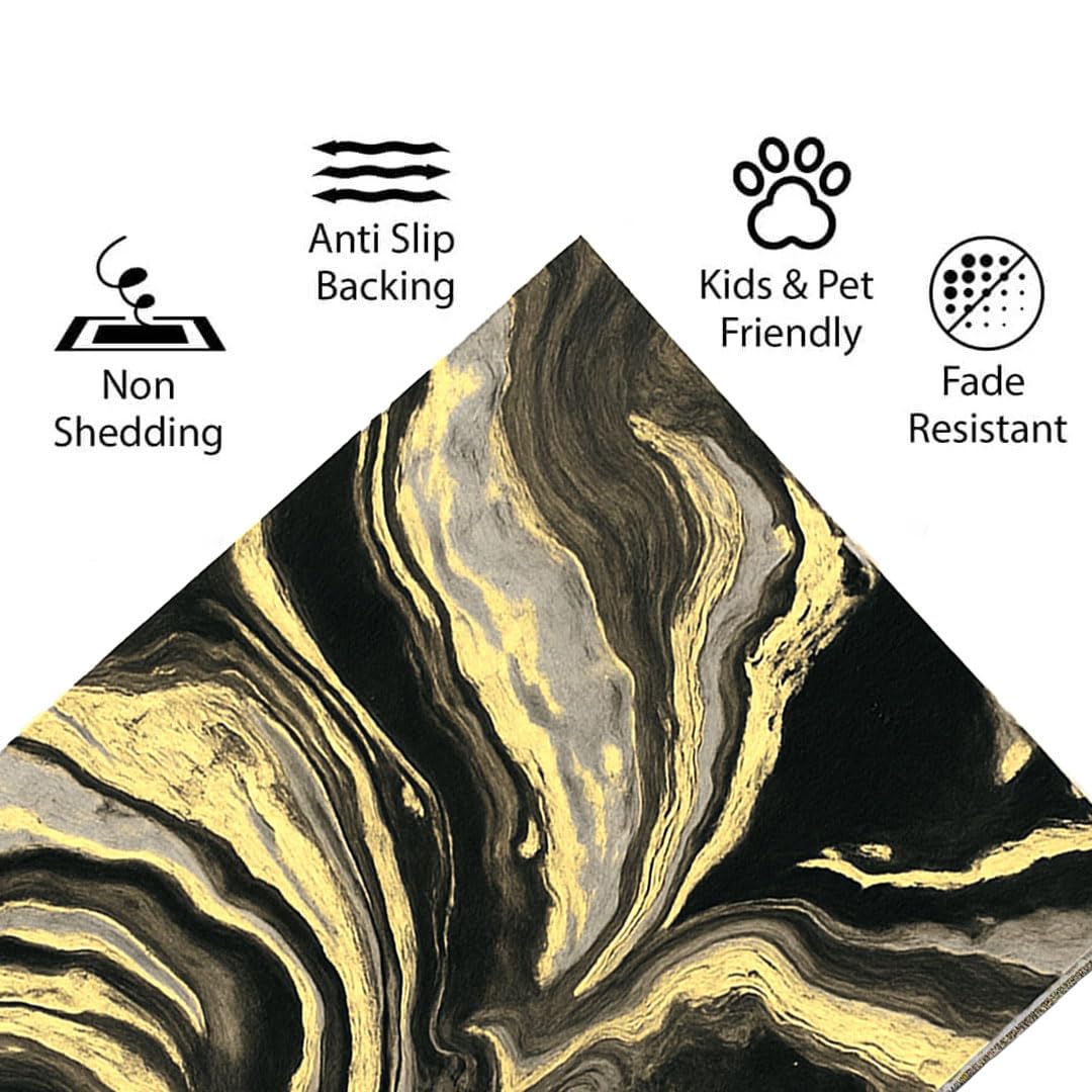 Polyester Cosmic Swirl Carpet for Bedroom (5x7 Feet, Multicolor)