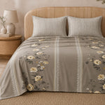 Double Bedsheet with 2 Pillow Covers Premium 240 TC 100% Cotton Feel King Size ( Taupe 108x108 inch )