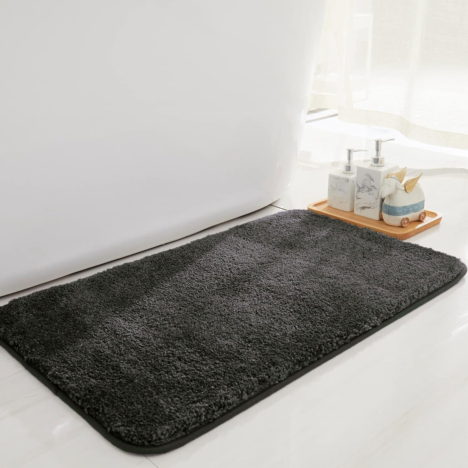 Newman Microfiber Bath Mat 2500 GSM (45x75 cm, Arabic Coffee)