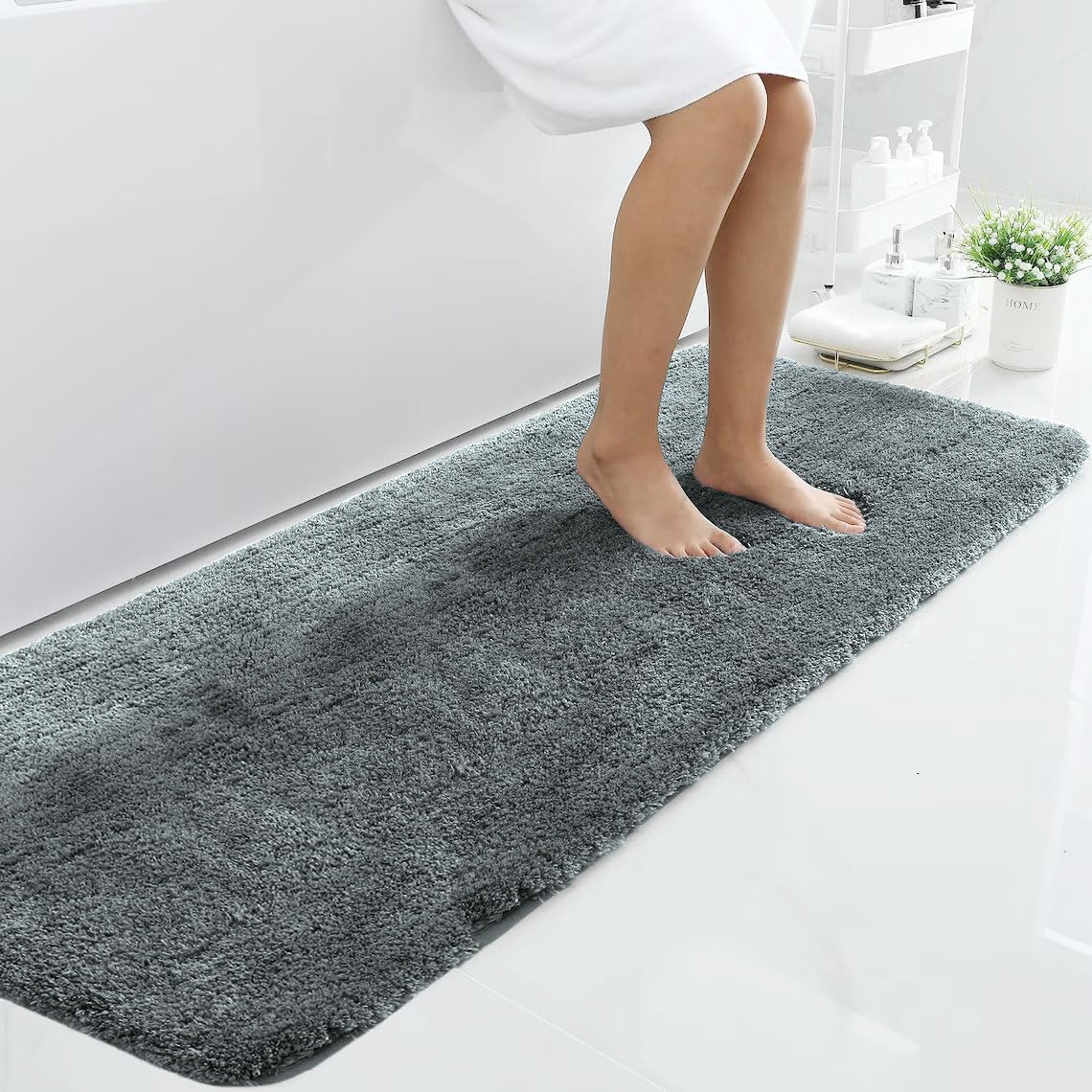 Vegas Microfiber Runner For Bedroom (2X5 Ft,Grey)