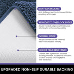 Newman Polyester Contour Bath Mat Set of 2 (Navy Blue 45x75 cm & 40x45)