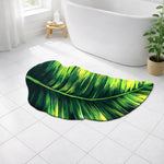 3D Bath Mat Leaf Shaped (Green, 43x87 cm)