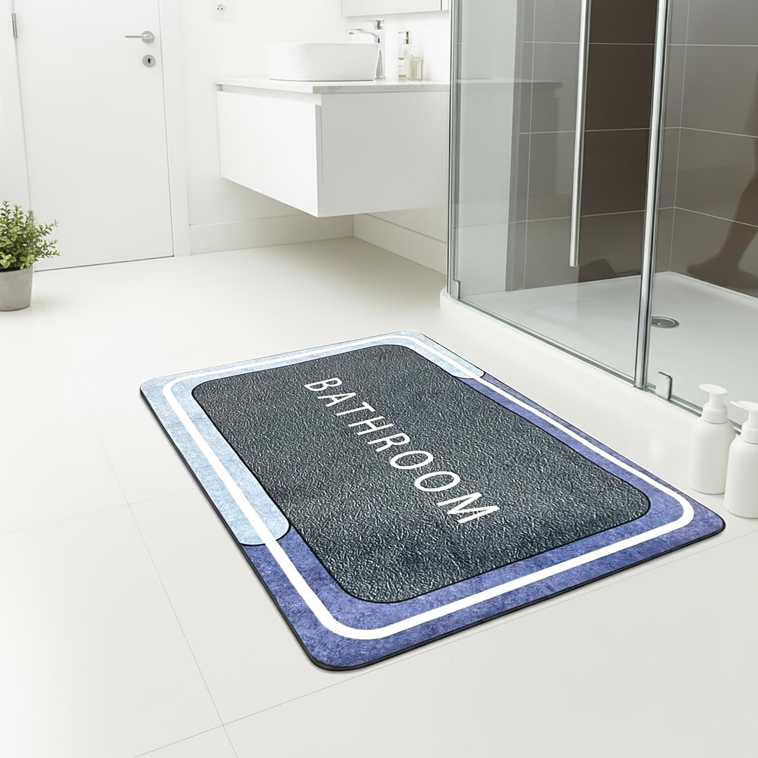 Rubber Doormat Anti Slip (Bathroom Design ,35x58 cm)