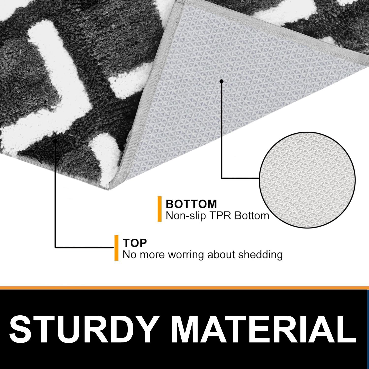 Macau Square Bath Mat (40x60 cm,Grey)