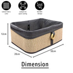 Storage Basket Brick Bamboo Box Pack of 2(Beige, 30x20x12 cm)