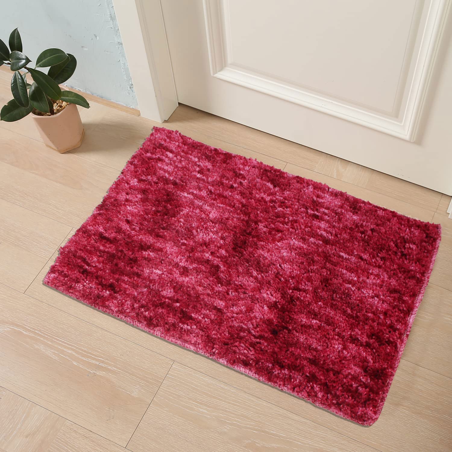 Norway Mats for Bathroom 1700 GSM Microfiber(38cm x 58cm, Red )