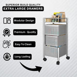 3-Tier Revolving Kitchen Trolley with Wheels (Silver 29x29x65)