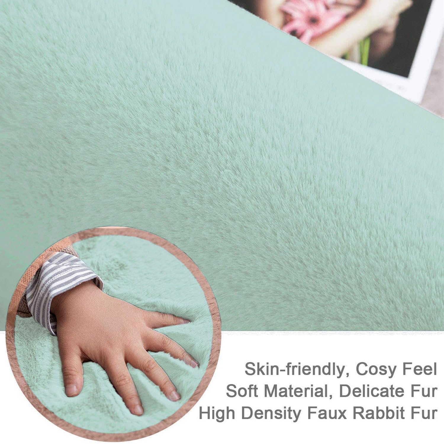 Rabbit Fur Soild RunnerSuper Soft (Lime, 2x5 Feet)