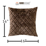 Cushion Cover Double Side Rabbit Fur Pack of 2 (16 x 16 inch ,Chocolate)