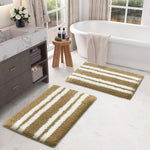 Florida Bath Mat 2200 GSM Pack of 2 (38x58 cm ,Anti Gold)