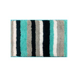 Italia Striped Bath Mat Super Soft (Aqua, 45x75 cm)