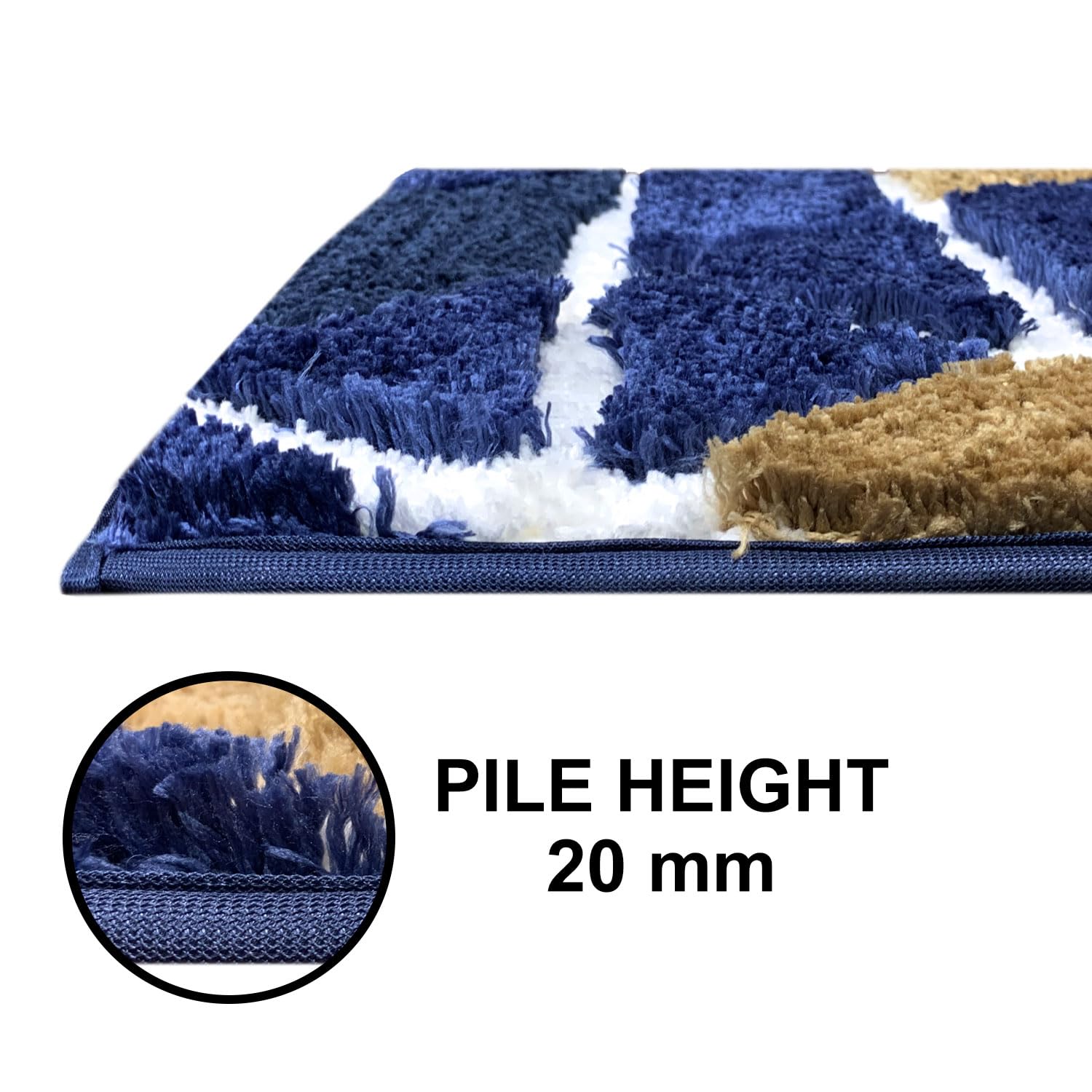 Macau Trangle Bath Mat (40x60 cm,Blue)