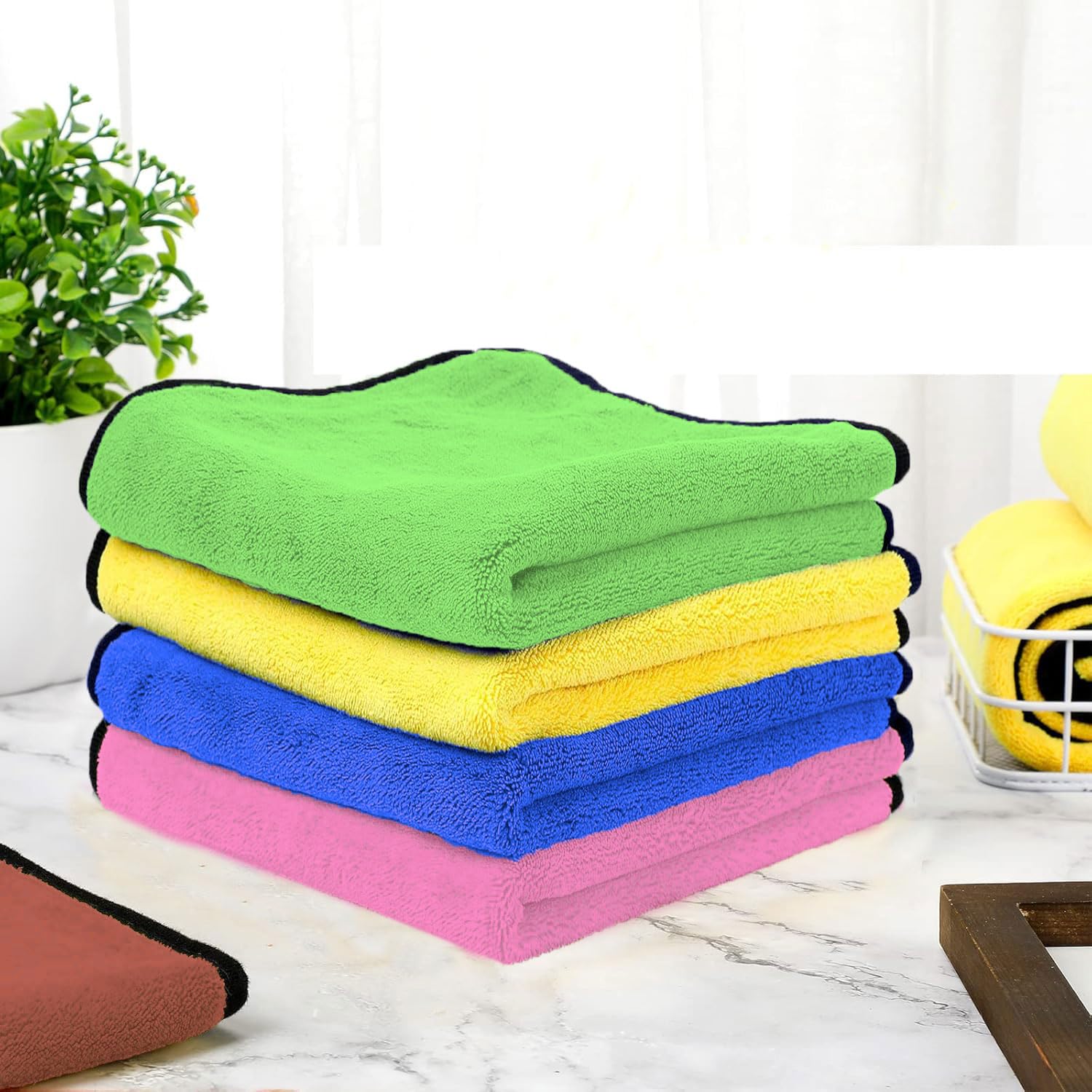 Cleaning Cloth Microfiber 600 GSM Multi-Color (30x40cm) Set of 4