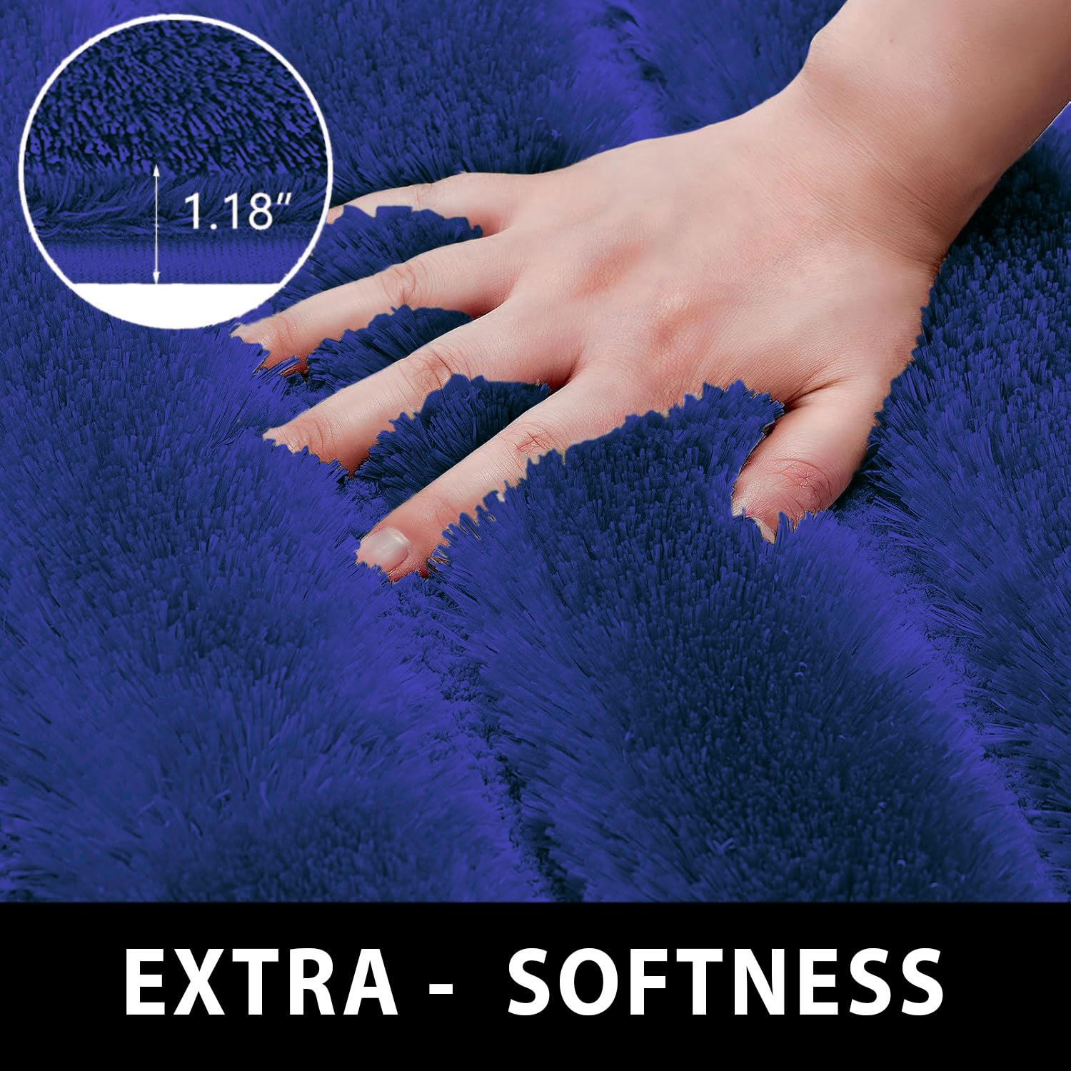 Toronto Bathmat Super Soft Microfiber (40x60 cm, Blue)