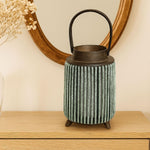 Bamboo Woven Lantern With Handle ( 26x17x17 cm ) Seige