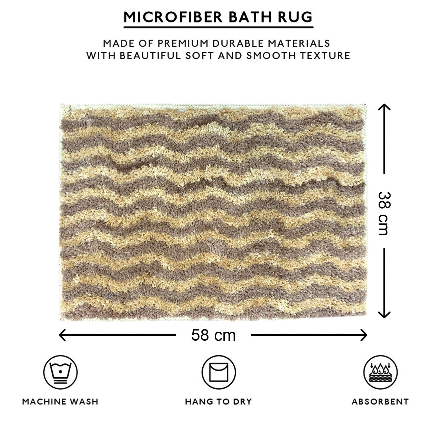 Berlin Bath Mat Super Sof Mat Pack of 2(38x58 cm ,Sand)