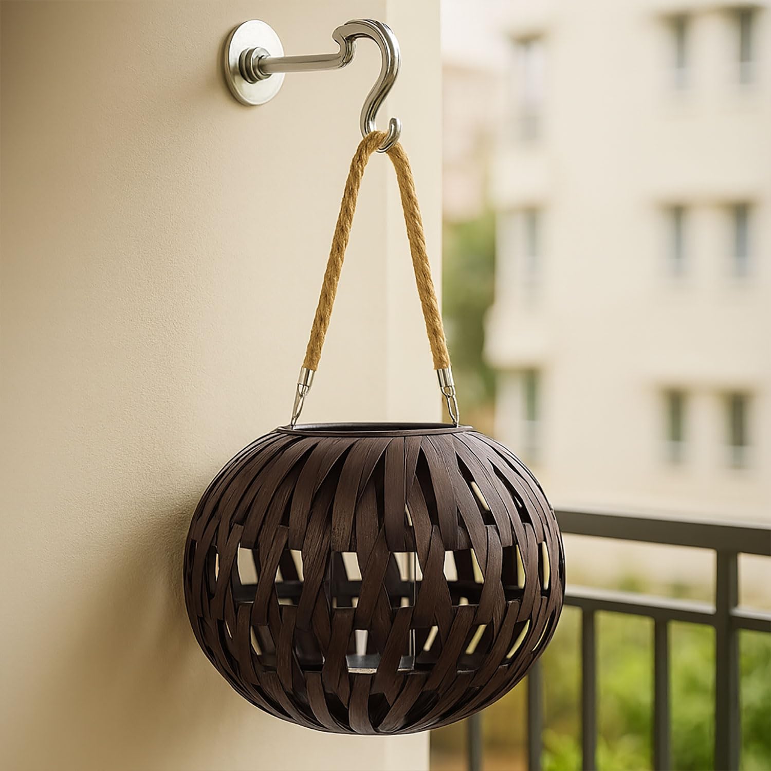 Hanging Bamboo Lamps for Living Room ( 27x36x36 cm ) Cocoa
