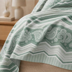 Double Bedsheet with 2 Pillow Covers 220 TC 100% Cotton Feel ( King Size Green 90x100inch )