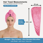 Microfibre Hair Towel Wrap for Women and Men ( 23x63.5 cm, Pink )