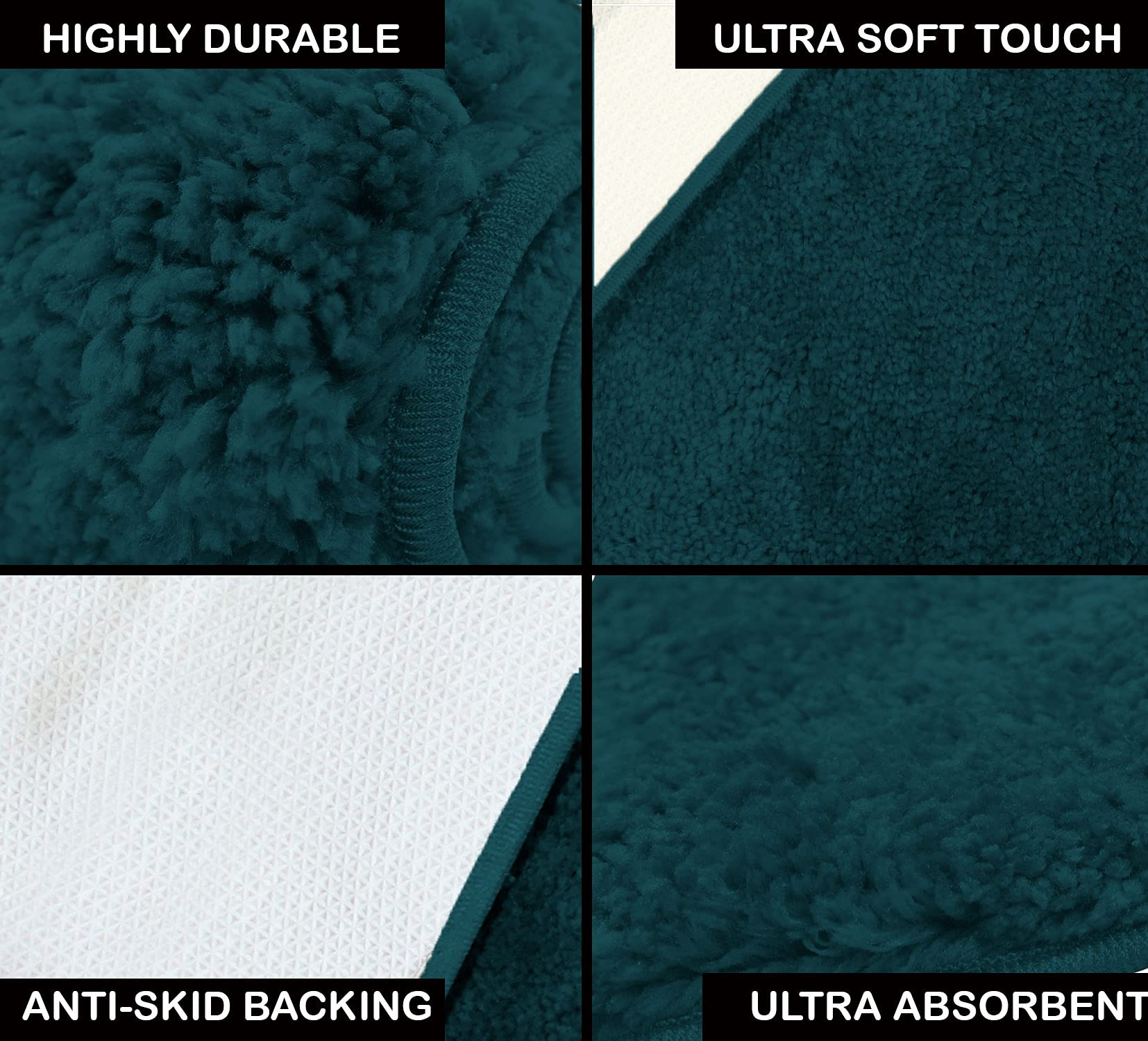 Newman Microfiber Shaggy Carpet for Living Room - 3x5 Ft, Teal