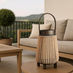Bamboo Woven Lantern With Handle ( 23x15x15 cm ) Gold
