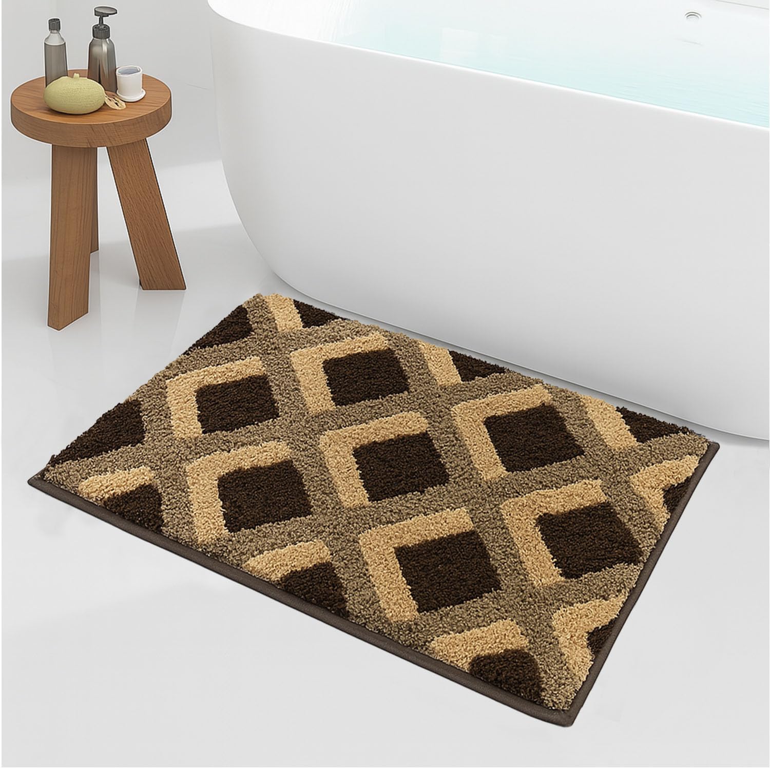 Macau Square Bath Mat (40x60 cm,Chocolate)
