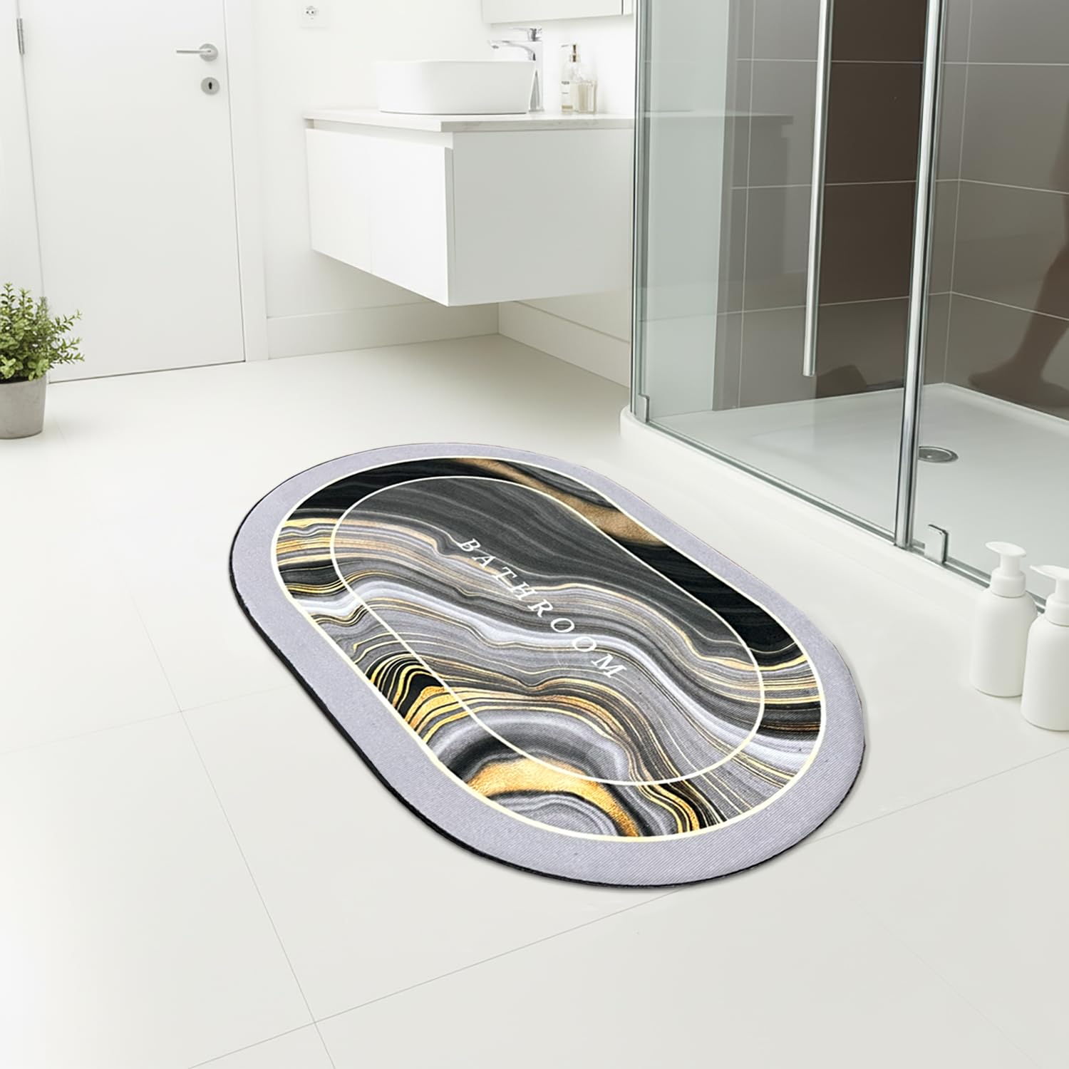 Rubber Doormat Anti Slip (Swirl Design ,35x58 cm)