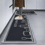Kitchen Mat Combo Kitchen Design (116x36 & 58x36 cm Grey)