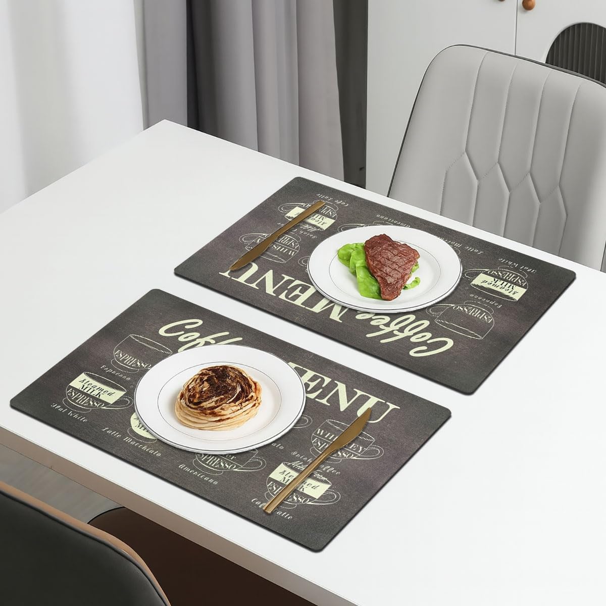 Dining Table Place Mat Set of 2(30x45 CM Coffee)
