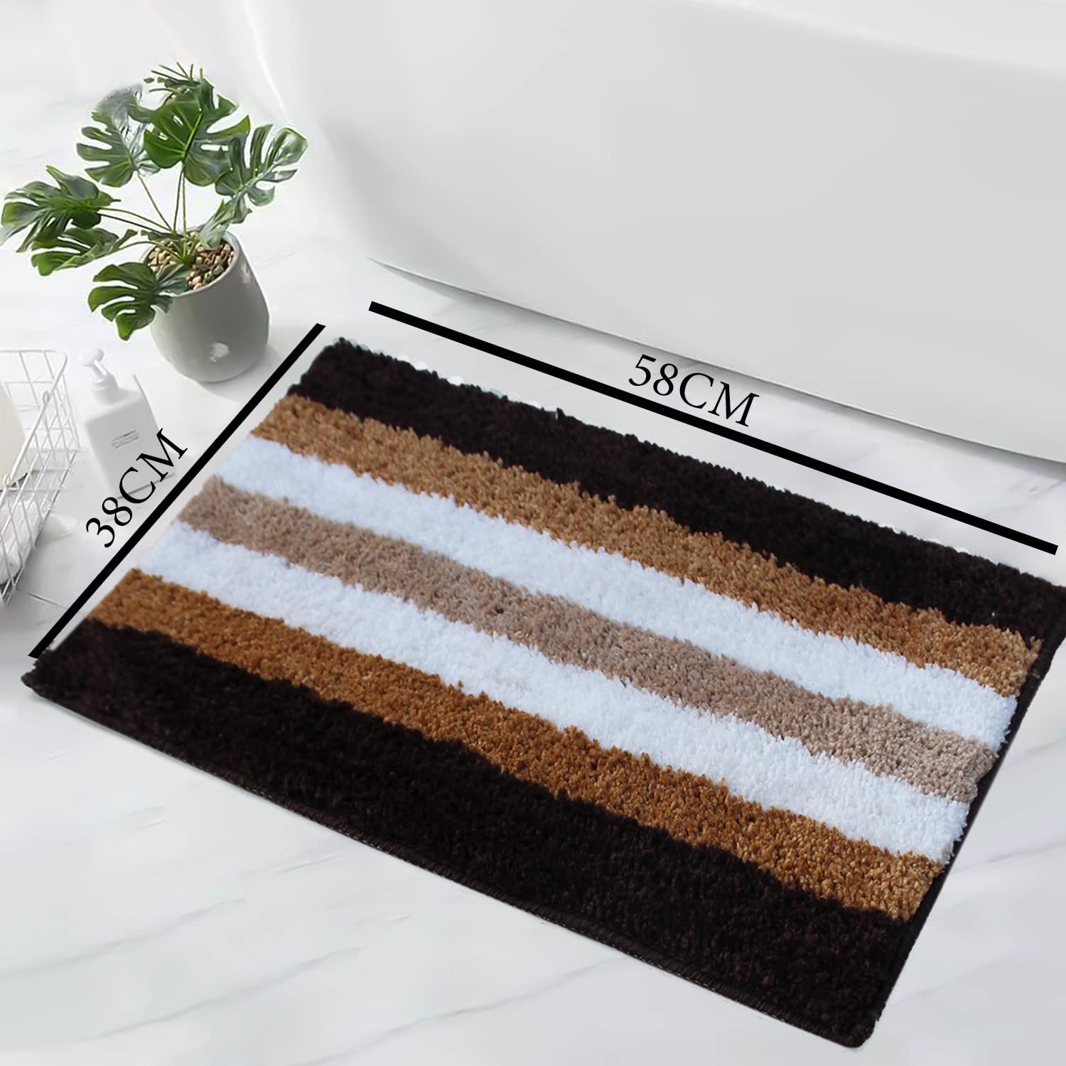 Bath Mat 1600 GSM Super Soft (38x58 cm , Coffee)