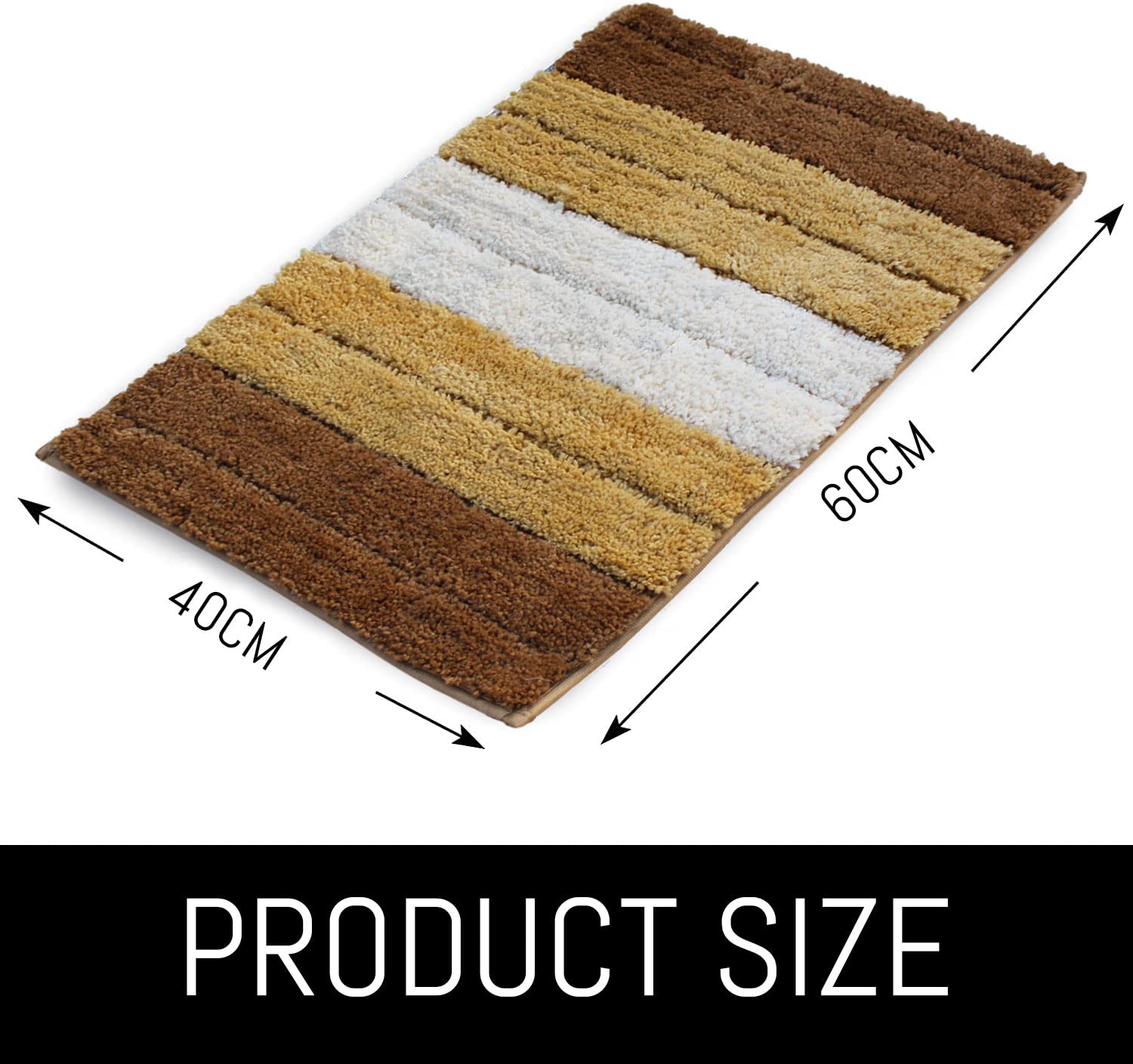 Luxury Bath Mat for Bathroom Pack of 2 (40X60 Cm Tabacco)