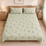 Double Bedsheet with 2 Pillow Covers Premium 240 TC 100% Cotton Feel King Size ( Grey 108x108 inch )
