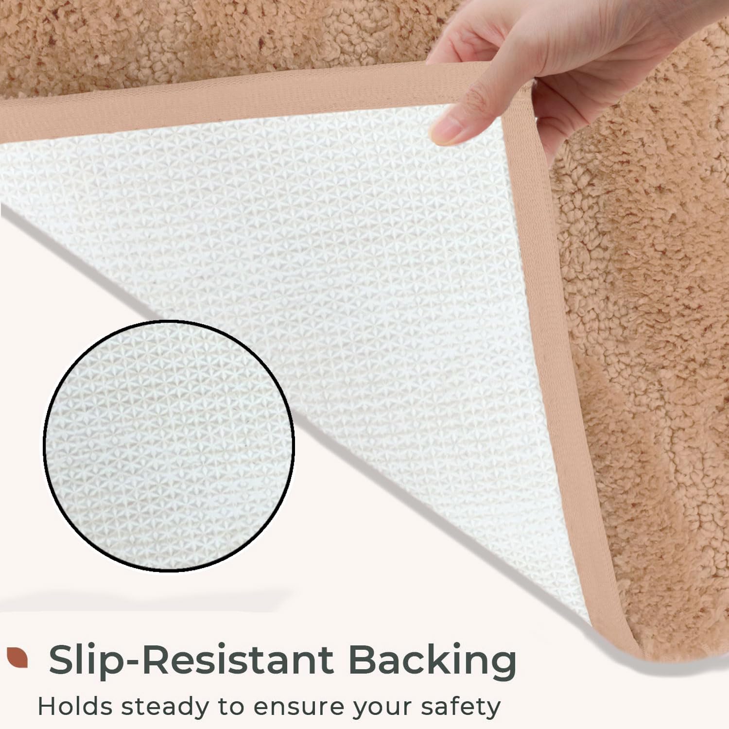Bath Mat Classic Waves Microfiber 2200 GSM (40x60 cm, Taupe)