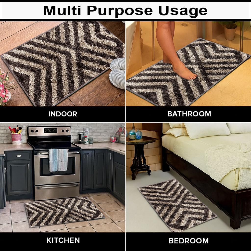 Kyoto Maze Bath Mat Bathroom (40x60 cm, Taupe)