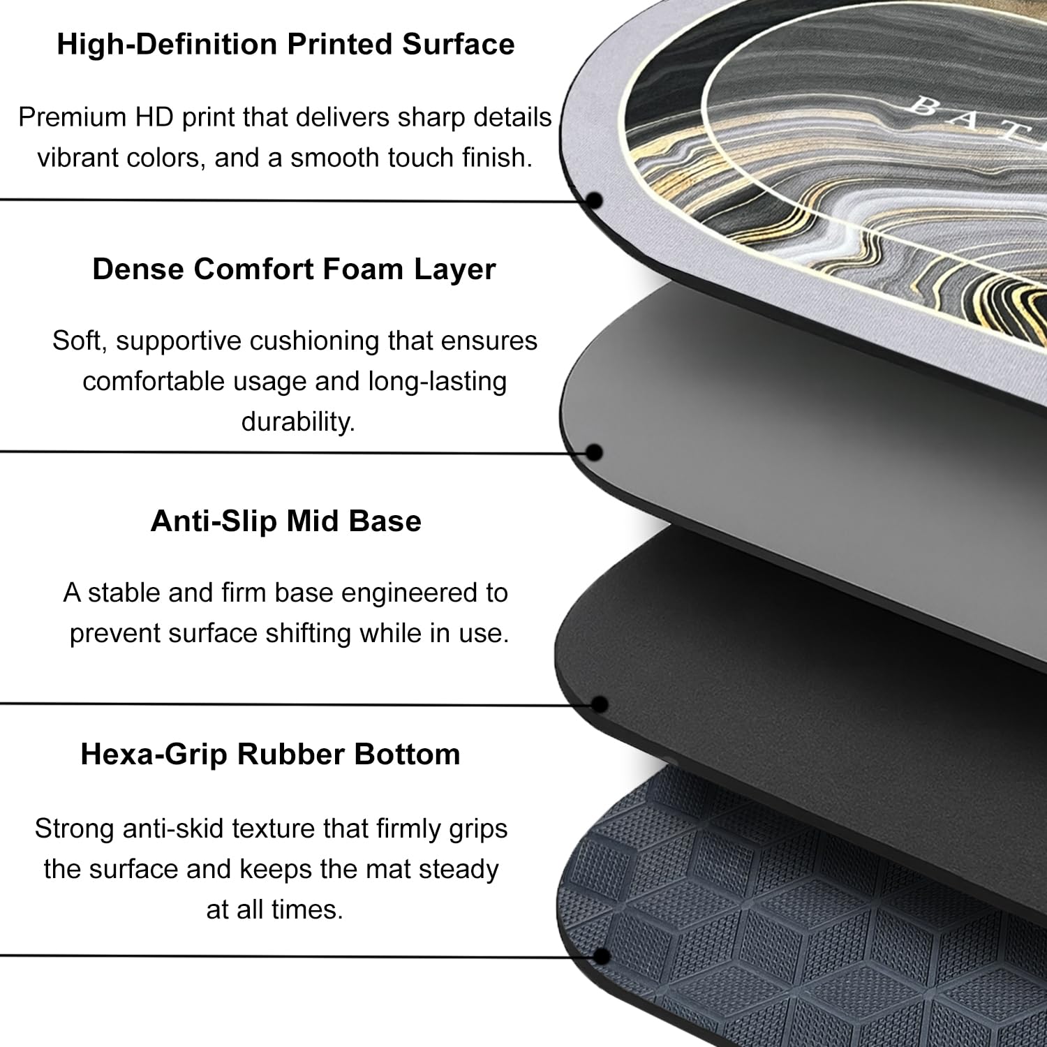 Rubber Doormat Anti Slip (Swirl Design ,35x58 cm)