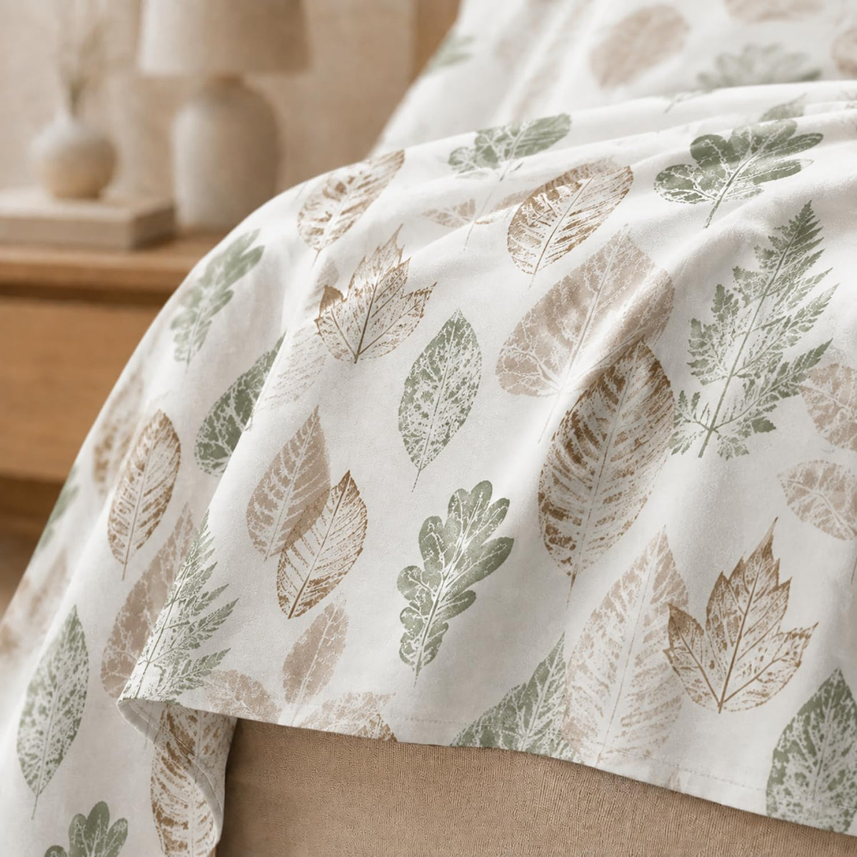 Double Bedsheet with 2 Pillow Covers Premium 240 TC 100% Cotton Feel ( King Size Sage Beige 108x108inch )