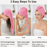 Microfibre Hair Towel Wrap for Women and Men ( 23x63.5 cm, Pink )