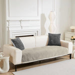 Rabbit Fur Sofa Cover 3 Seater and 2 Seater Universal 5 Seater (Light Beige, 68x183-61x66 cm)