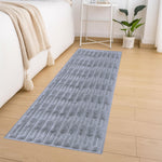 Rabbit Tail Fur Floor Runner (2x5 Feet, Silver)