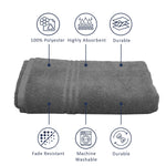 Bamboo Micro Bath Towel – 400 GSM Set pf 2( 70x140 cm , Grey)