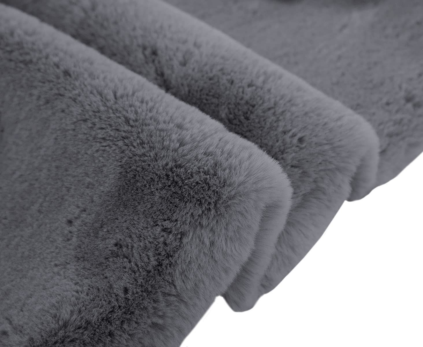 Rabbit Fur Soild RunnerSuper Soft (Grey, 2x5 Feet)