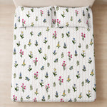 Double Bedsheet with 2 Pillow Covers 220 TC 100% Cotton Feel ( King Size Multi&White 90x100inch )
