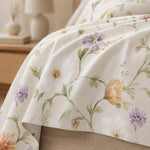 Double Bedsheet with 2 Pillow Covers 220 TC 100% Cotton Feel ( King Size Ivory 90x100inch )