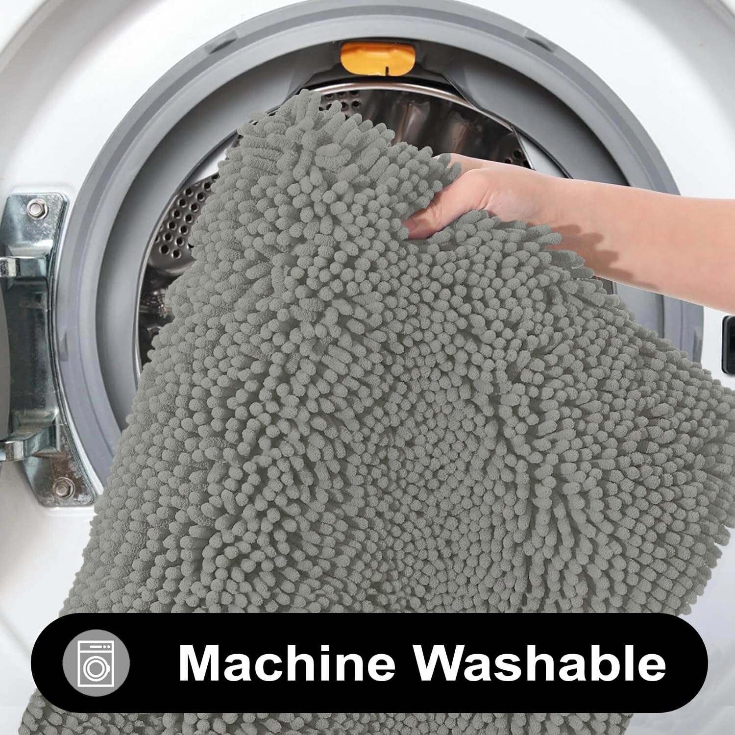 Shaggy Chenille Bath Mat Extra Soft (60x120 cm Grey)