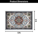 Polyester Printed Handmade Carpet Traditional Texture (3X5 Feet Multicolour)