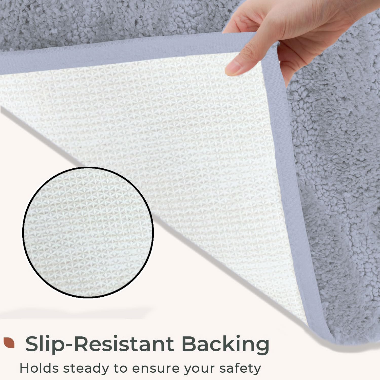 Bath Mat Classic Waves Microfiber 2200 GSM (40x60 cm, Grey)