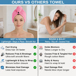 Microfibre Hair Towel Wrap for Women and Men ( 23x63.5 cm, Pink )