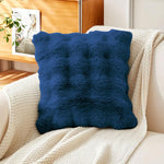 Rabbit Fur Bubble Cushion Cover - Pack of 2(Teal, 16x16 Inch)