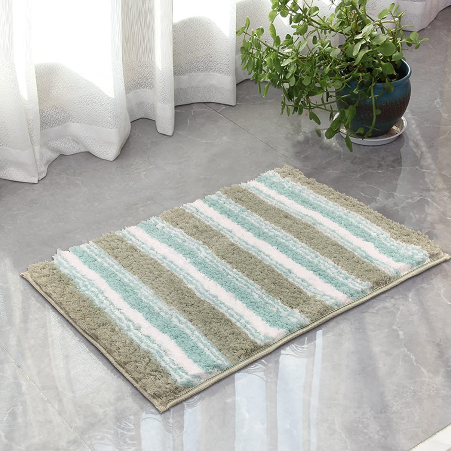 Capetown Bath Mat for Bathroom (Lime, 40x60 cm)